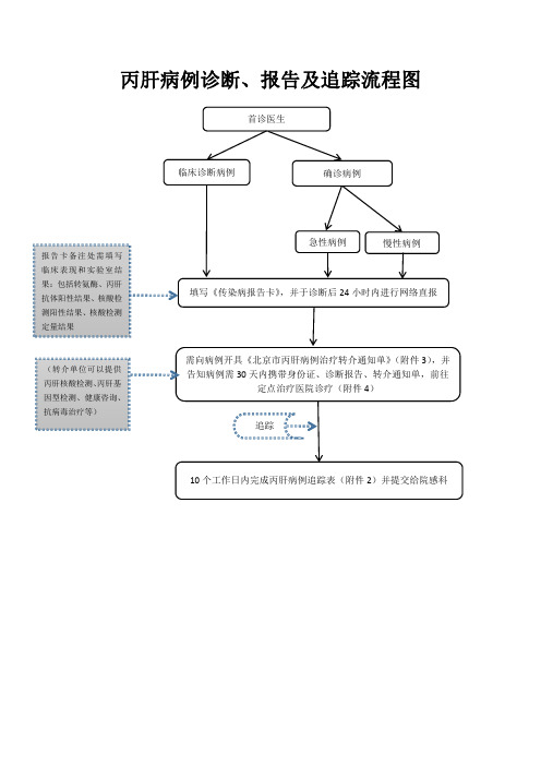 丙肝病例诊断、报告及追踪流程图