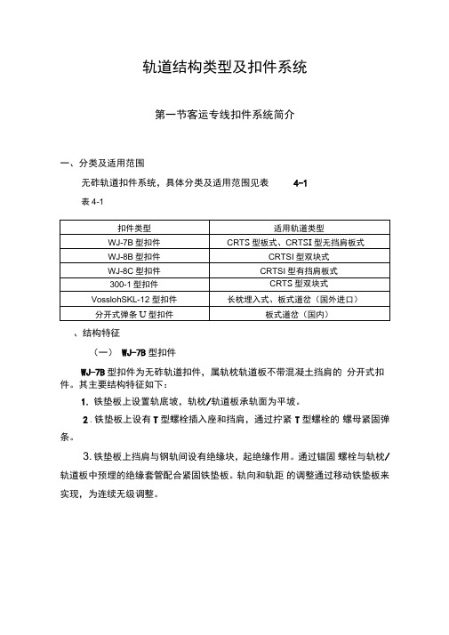 轨道结构类型及其扣件系统