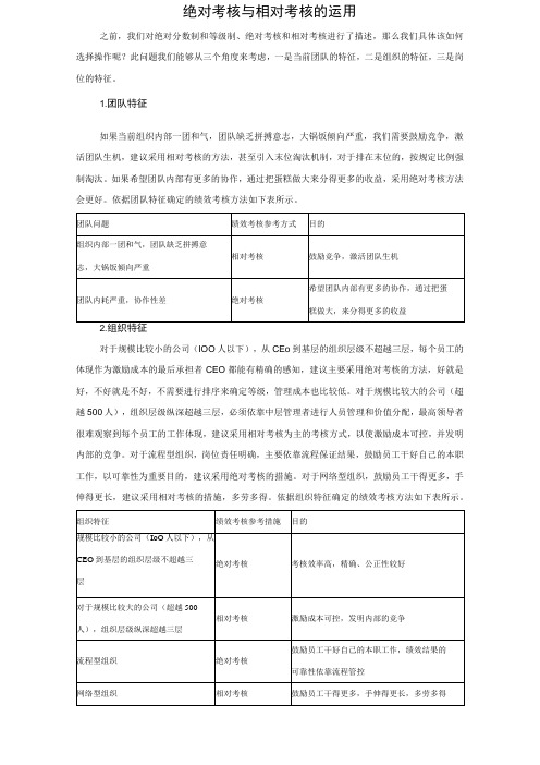 相对评价法考核工具绝对考核与相对考核的运用