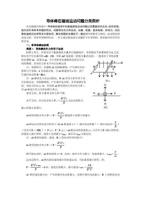 导体棒在磁场运动问题分类例析