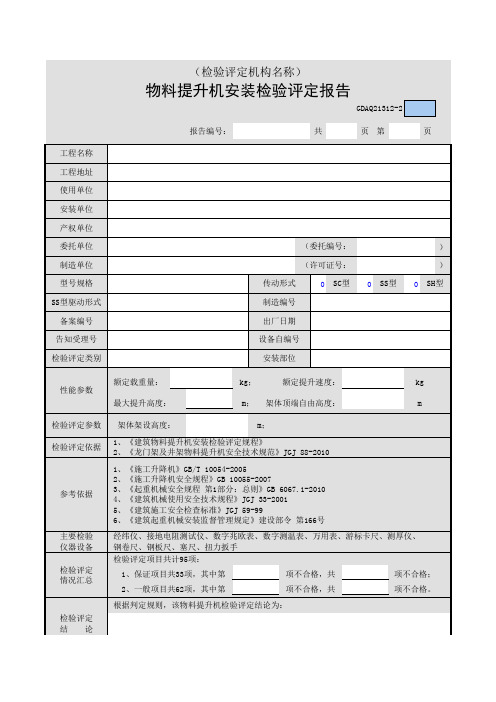 物料提升机安装检验评定报告31