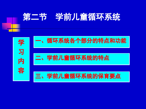 学前儿童循环系统复习过程