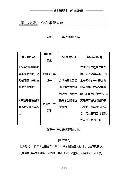 2020高考地理冲刺复习素能一 等值线图的判读