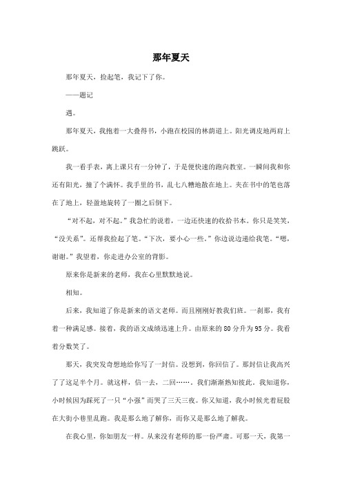 那年夏天_初中初三作文900字_1