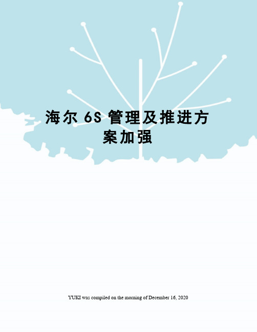 海尔6S管理及推进方案加强