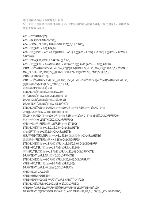 通达信副图指标《跟庄建仓》附图通达信指标公式源码