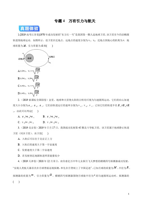 冲刺2020年高考物理二轮专项提升专题04 万有引力与航天(讲解)(原卷版)