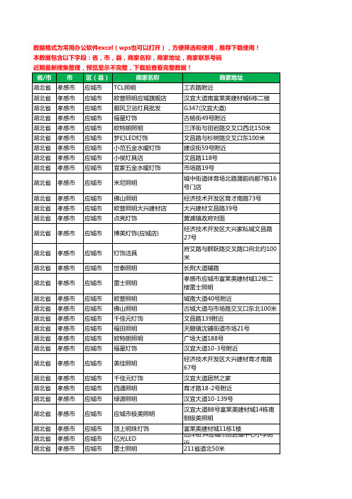 2020新版湖北省孝感市应城市灯饰工商企业公司商家名录名单联系电话号码地址大全36家