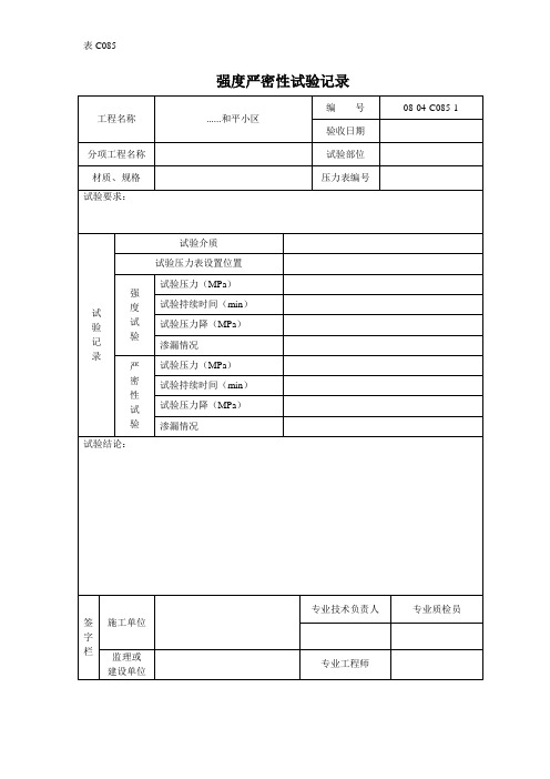 强度严密性试验记录 (2)