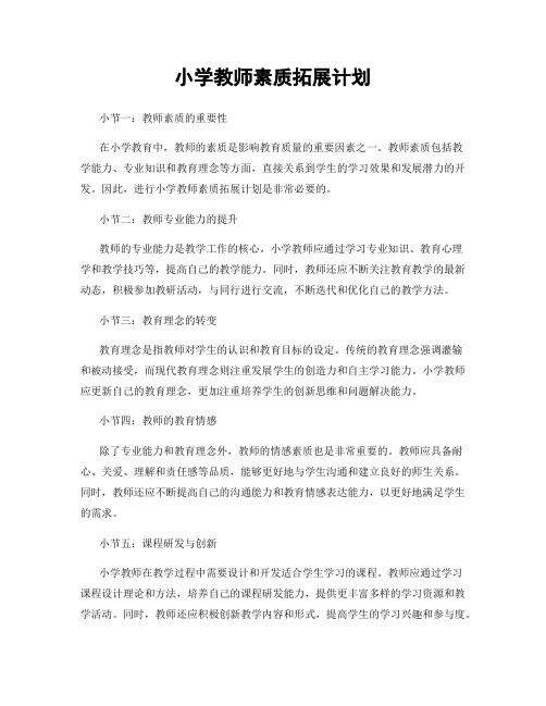 小学教师素质拓展计划