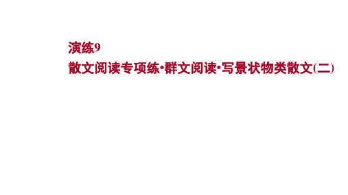 2022版高考语文人教版一轮：演练9散文阅读专项练·群文阅读·写景状物类散文(二)