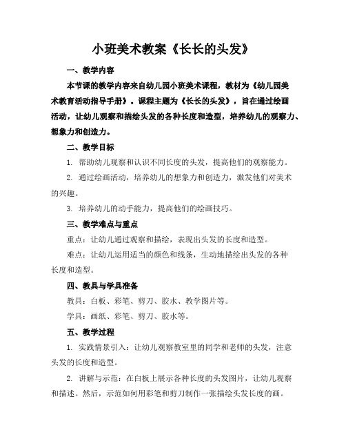 小班美术教案《长长的头发》