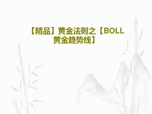 【精品】黄金法则之【BOLL黄金趋势线】共19页文档