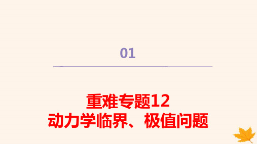 2024学年新教材高中物理第四章重难专题12动力学临界极值问题pptx课件新人教版必修第一册