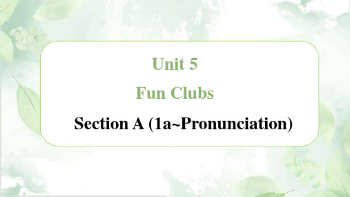 Fun Clubs Section A (1a~Pronunciation) 课件(42张PPT) 