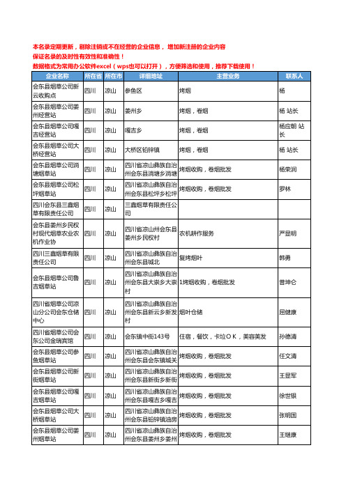 2020新版四川省凉山烟草工商企业公司名录名单黄页联系方式大全74家