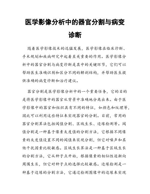 医学影像分析中的器官分割与病变诊断