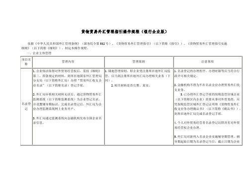 货物贸易外汇管理指引操作规程