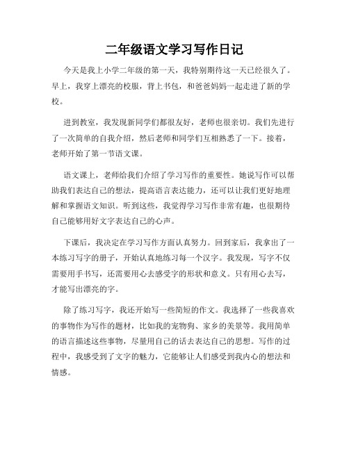 二年级语文学习写作日记