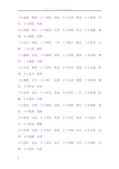 110个数字编码与汉语拼音 (1)