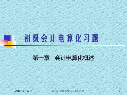 初级会计电算化习题(第一章)练习答案