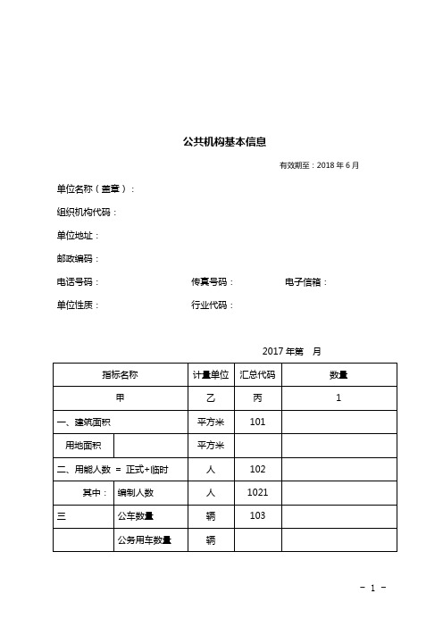 高昌区公共机构能源资源消费统计信息表