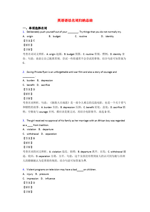 英语语法名词归纳总结