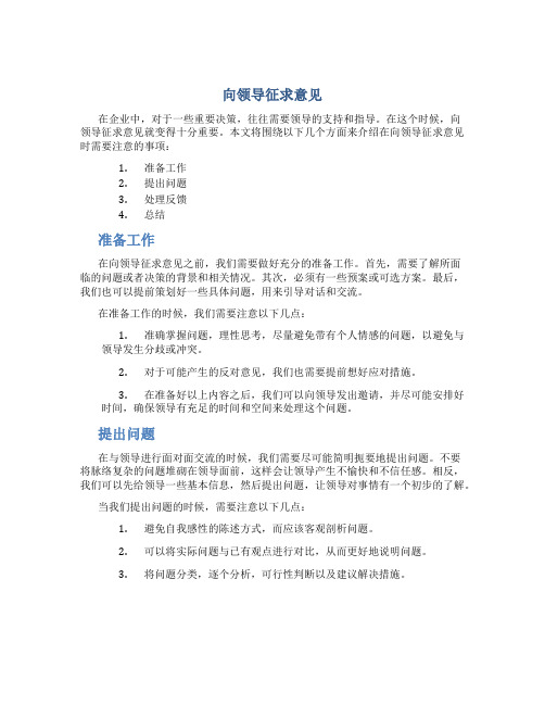 向领导征求意见