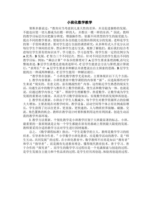 小班化数学教学