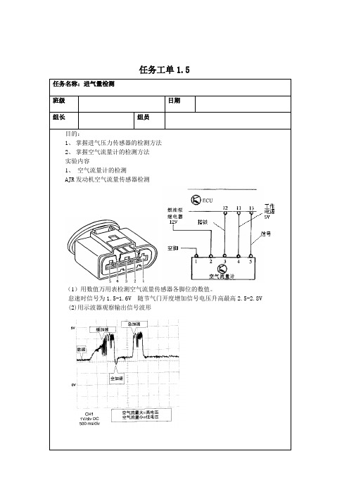 任务工单进气量检测