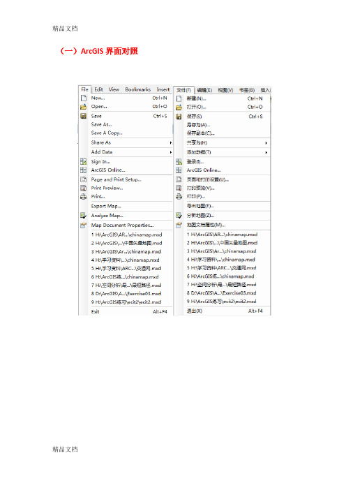 ArcGIS10.1英汉对照doc资料