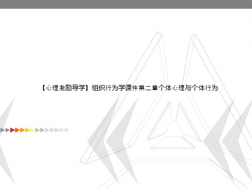 【心理激励导学】组织行为学课件第二章个体心理与个体行为