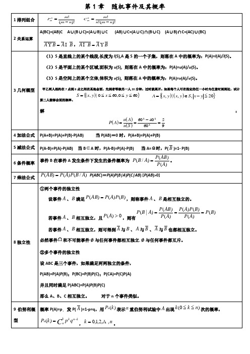 概率论与数理统计公式大全