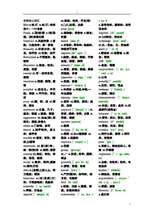 考研英语大纲核心词汇500