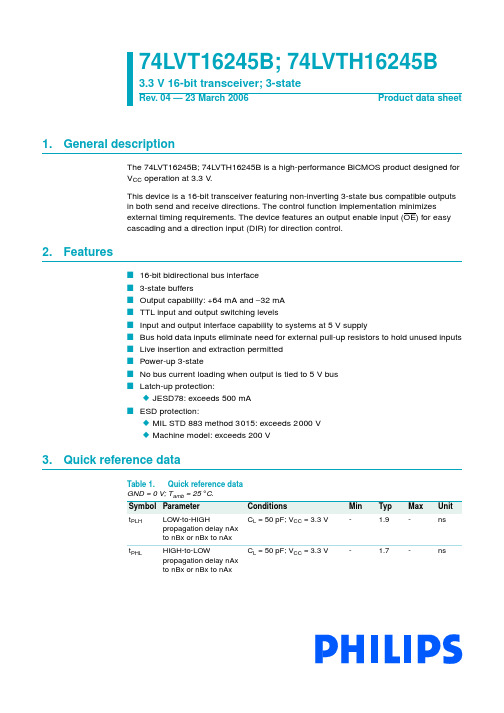 74LVT16245BDL-T资料