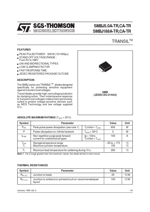 SMBJ48A-TR中文资料