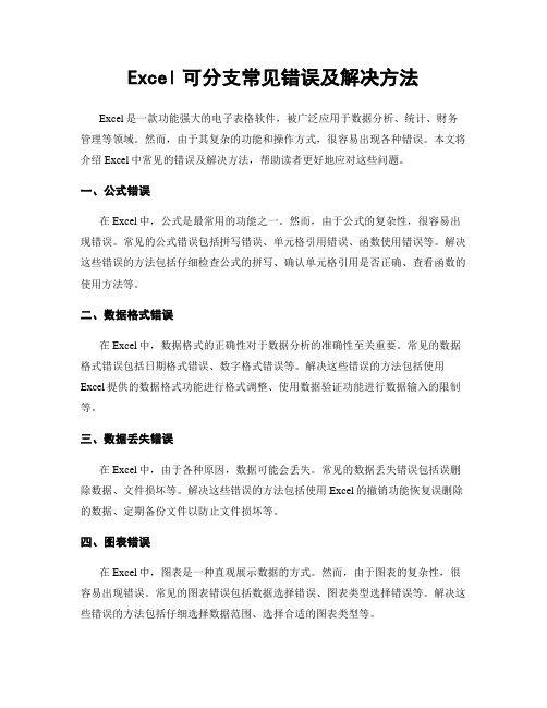 Excel可分支常见错误及解决方法