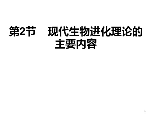 72  现代生物进化理论的主要内容PPT课件