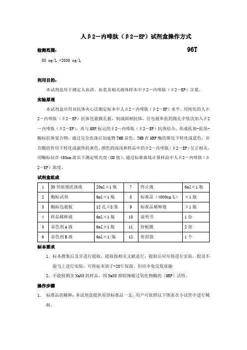 人β内啡肽βEP试剂盒操作方式