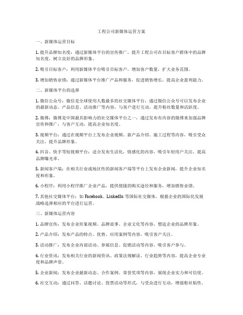 工程公司新媒体运营方案