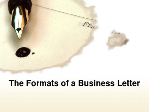 商务英语写作The Formats of a Business Letter