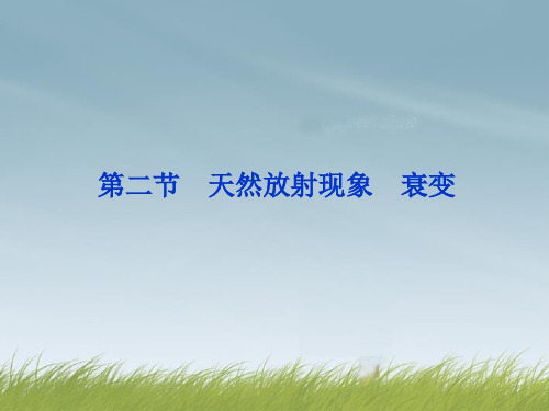 高考物理 核心要点突破系列 第22章第二节《天然放射现象 衰变》课件 新人教版选修3-5