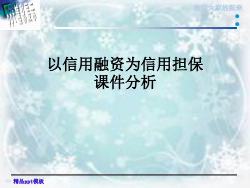 以信用融资为信用担保课件分析