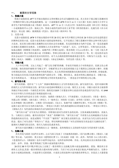 当代文学史复习纲要