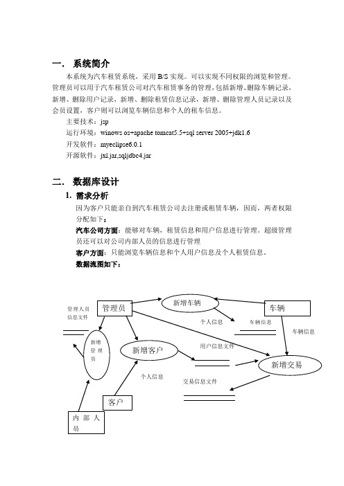 数据库课程设计报告汽车租赁管理系统.doc