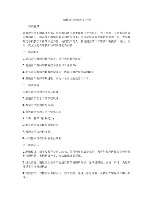 学校青年教师培训计划