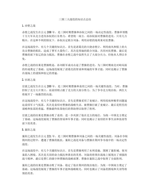 三国三大战役的知识点总结