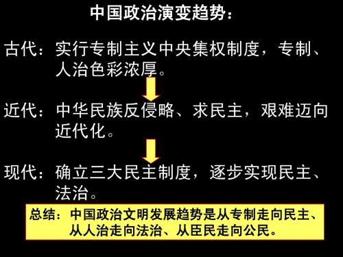 高一历史中国(古中代、近代、现代)政治史