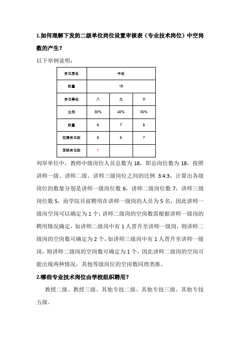 单位岗位设审核表(专业技术岗位)中空岗数的产生