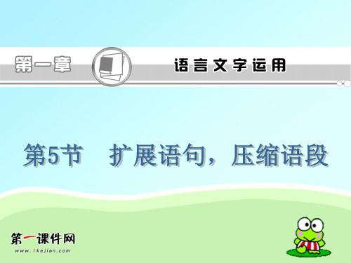 高考语文第一轮总复习-扩展语句,压缩语段PPT优质课件